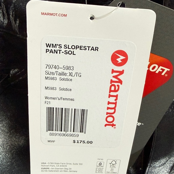 NWT - Marmot Women's Slopestar Ski/Snowboard Pants - Picture 5 of 5